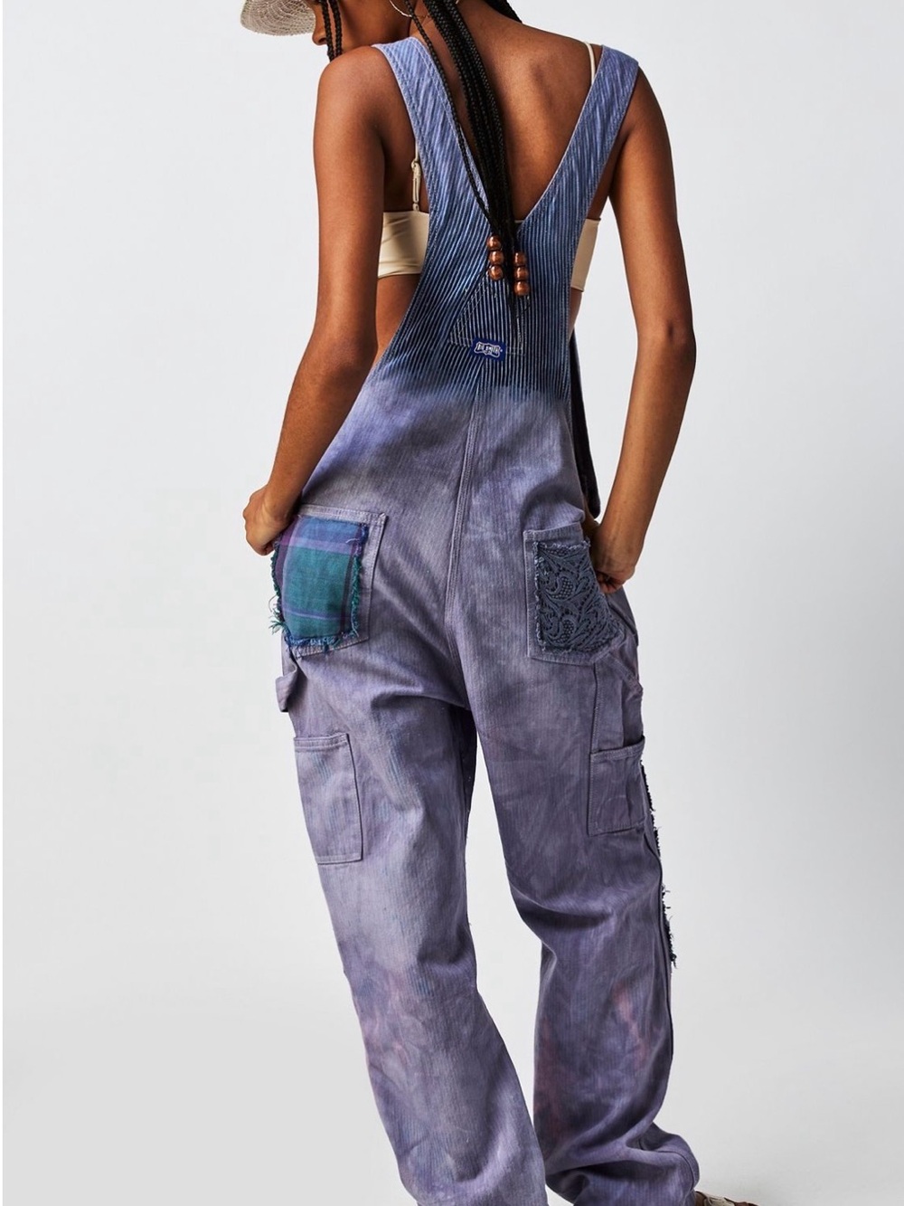 Free People Lavender Patchwork Lace Overalls - Picture 2 of 6